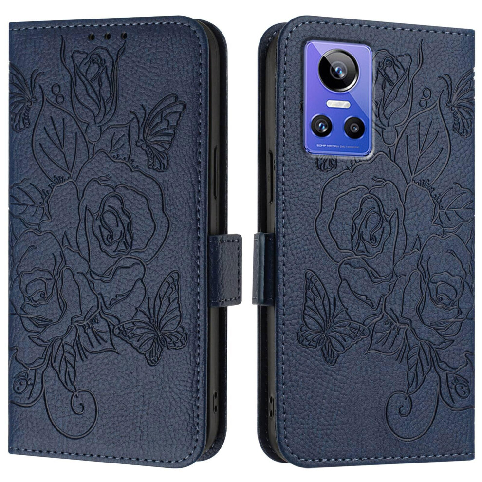 Wallet Case For Oppo Realme Gt Neo 3 Pu Leather Flip Cover Shockproof Full Protection With Card Holder Kickstand Blue 9092120194630