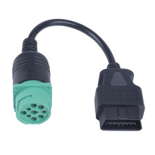 Kabel OBD1-OBD2 J1939, 9-pinowy męski na 16-pinowy męski OBD2, adapter do samochodów ciężarowych
