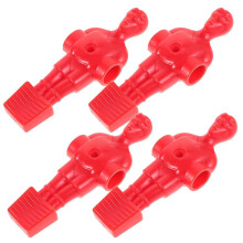 Figuras de futbolín (4 unidades) con caderas rojas, jugadores realistas para futbolín, compatibles con balón de mesa. Uso doméstico.