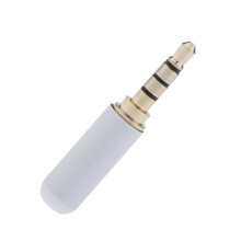 4 3.5mm 1/8" Male Repair Headphone Plug Metal Audio Video Soldering white