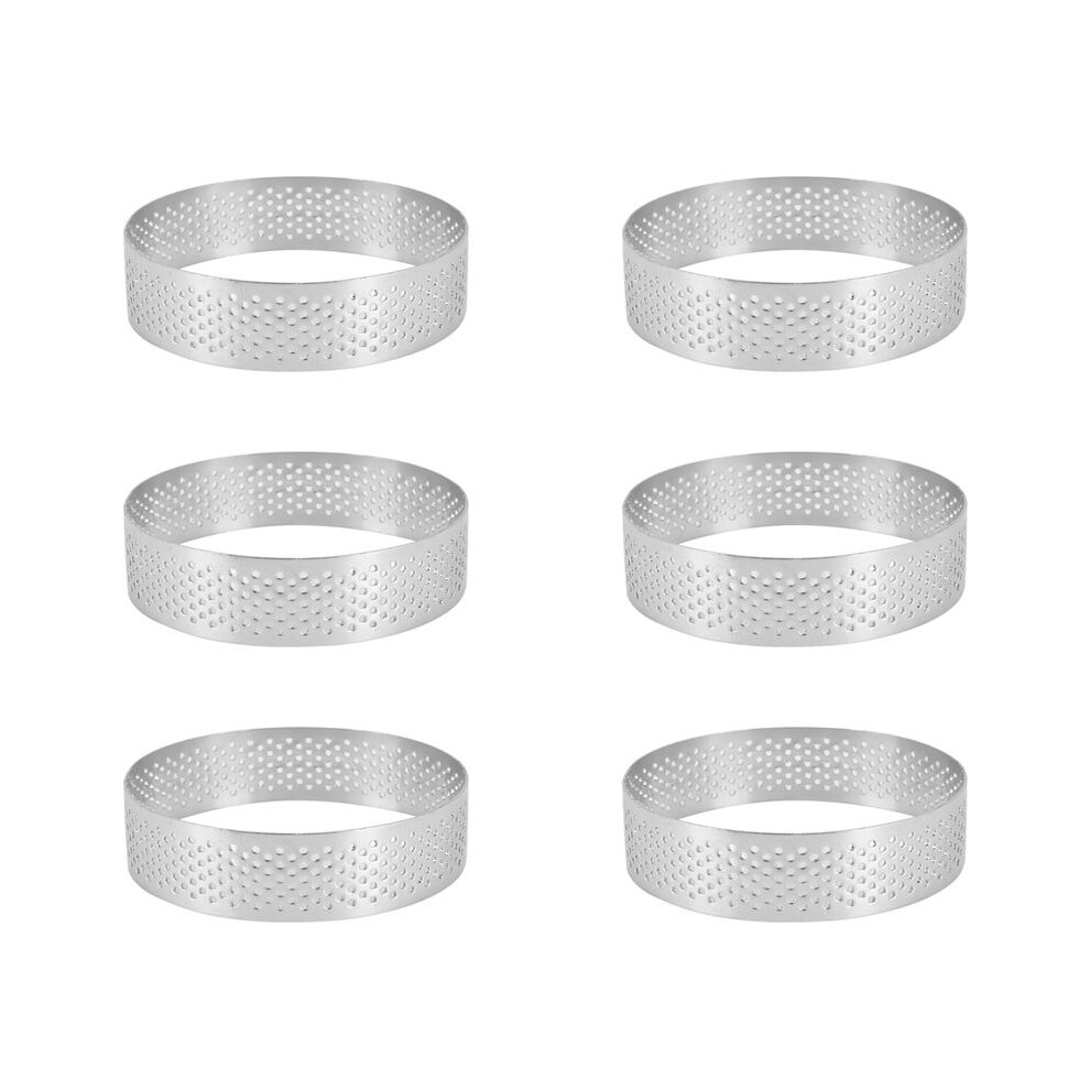 Typecat 60 Pack Stainless Steel Tart Ring, Heat-Resistant Perforated Cake Mousse Ring, Round Ring Baking Doughnut Tools, 8Cm