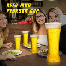 Verre à bière Glass&Bottle Host, verre à bière glacé à double paroi en plastique avec gel réfrigérant