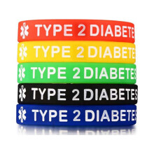 TIERPOP 7.5ch Silicone Wristband Medical Alert Bracelets for Type 1/2 Diabetic Patients