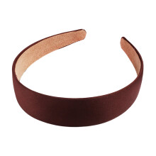 Xinwanna 3cm Wide Hair Hoop Solid Color Cloth Wrapped Headband Soft Touch Hairband Versatile Hair Accessories (Coffee)