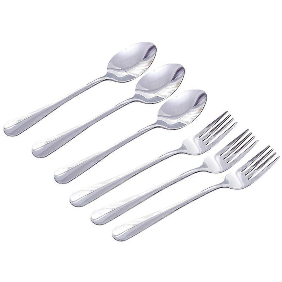 Toddler Metal Forks Kids Silverware Set Stainless Steel Dishwasher Safe Travel 6Pcs
