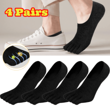 No Show Toe Socks Five Finger Invisible Liner 4 Pairs