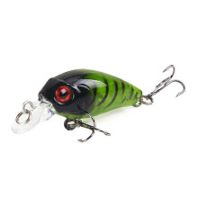 (4)Fishing Lure, 2 Pcs Plastic Hard Bait Fishing Hooks 3D Artificial Fish Lures, Wobbler Artificial Bait Lures 4.5cm