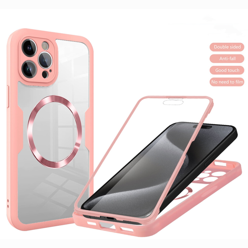 Compatible With Iphone 12 Case, Magsafe-Compatible, Built-In Screen Protector, 360 Shockproof Rugged Clear Dual-Layer Cover – Pink 9479868426825