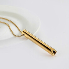(gold) Stainless Steel Vacuum Plating Necklace Three-dimensional Meditation