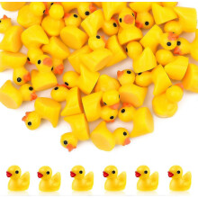 120 stuks mini-eendjes van hars, decoratie, kleine miniatuur eendjes, mini-eendjesfiguurtjes van hars, kleine eendjesaccessoires voor knutselen, thui