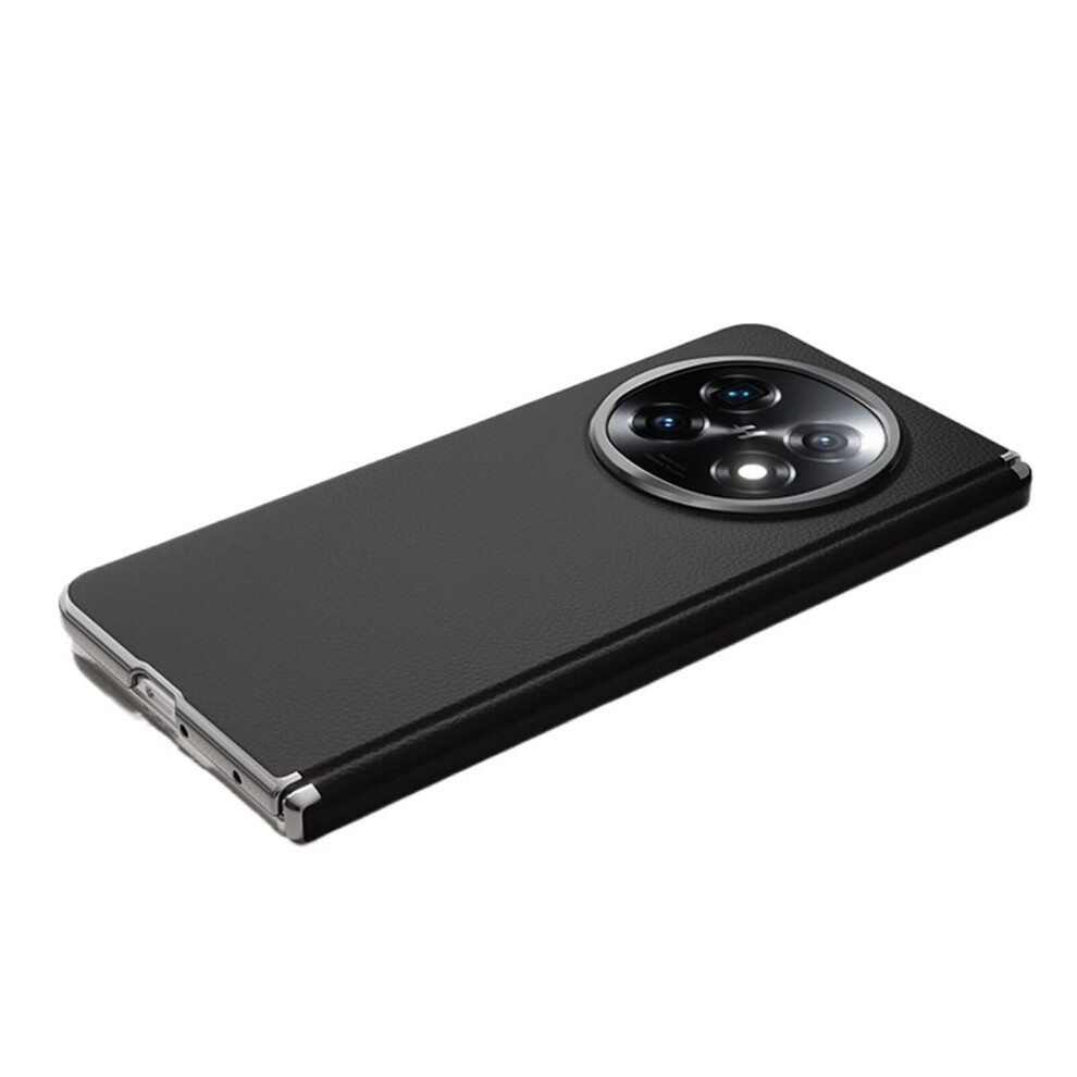Leather Case Slim Folding Electroplated Protective Cover Antifingerprint For Oppo Find N5 Black 9771547568988
