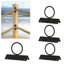 Paquete de 4 soportes de cuerda de 2 pulgadas para postes de esquina, soportes de anillo de caída de acero inoxidable decorativos para Ro