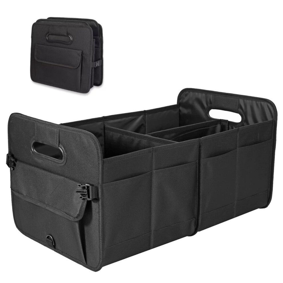 Collapsible Organizer For Car & Suv - Reinforced Handles With Multi Compartment, Foldable Groceries Organizer - 70L Pink 9028731223421