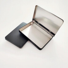Mini-Metalldosen mit Klappdeckel, kleine, tragbare, schwarze, rechteckige Aufbewahrungsboxen für Schmuck, Pillen, Karten und Bastelarbeiten