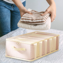 Closet Organizer,Six Compartment Storage Bag,Divider Design Sturdy,Home Clothes Down Comforter Drawer Sorting
