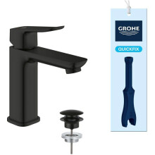 Waschbeckenmischer - GROHE DICE - Größe M - Kartusche Ch3 & Klick-Klack - Matt Schwarz