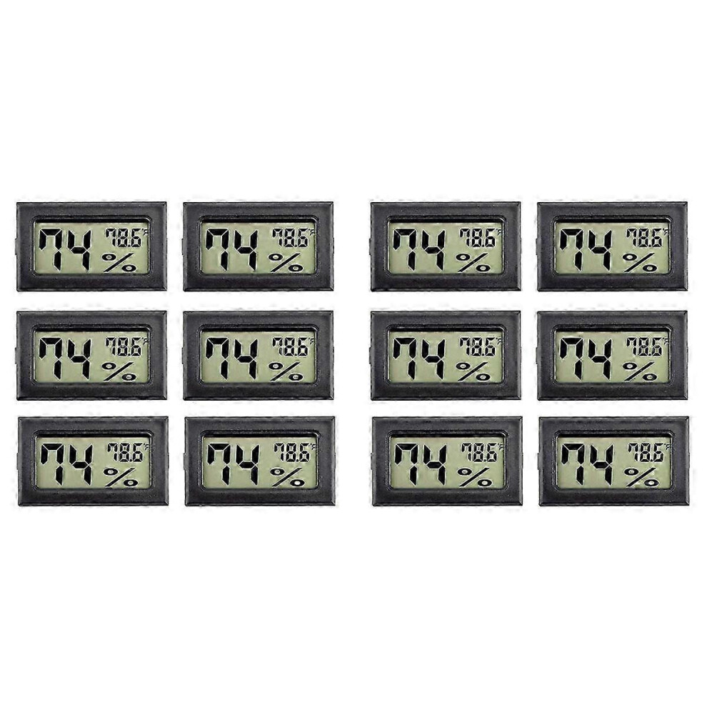 12Pack Mini Hygrometer Indoor Humidity Meter Hygrometer Digital Thermometers Humidity With () For G 6902344601582