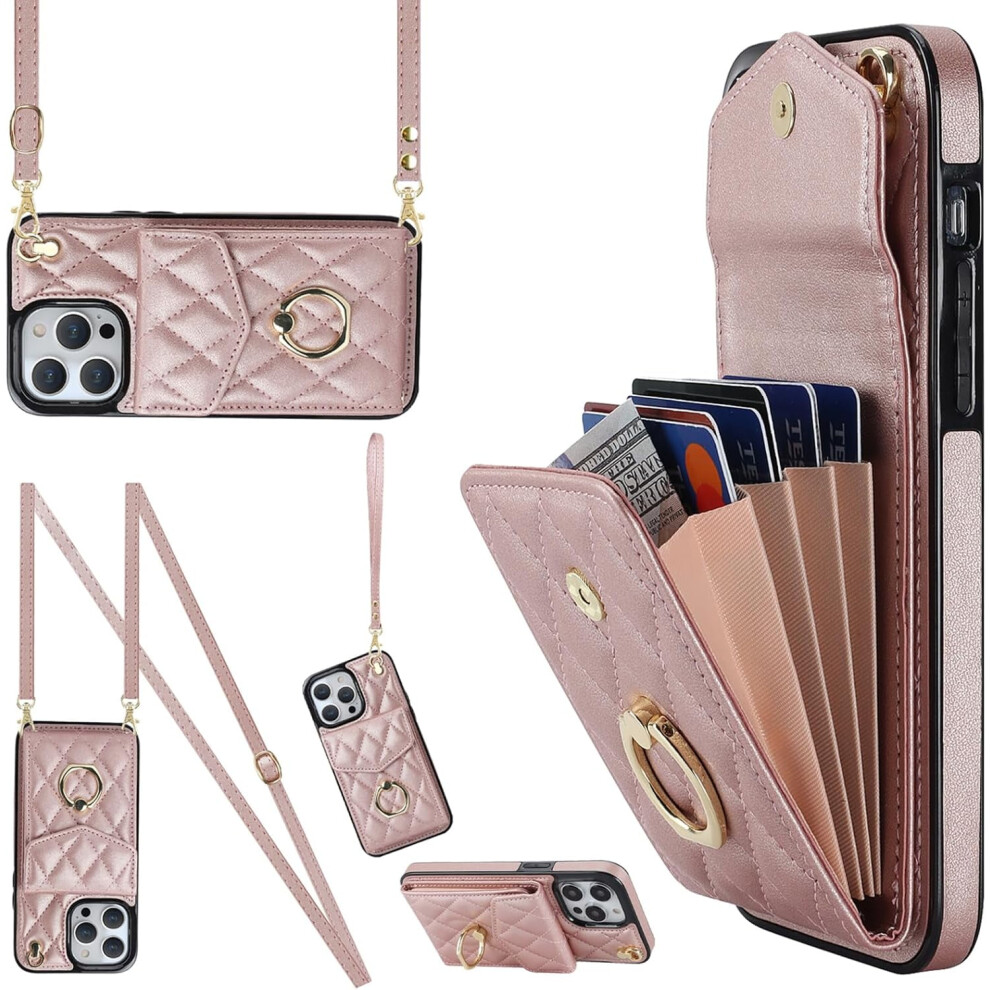 Leather Crossbody Wallet Phone Case Compatible With Iphone 11 Â Card Holder, 360 Ring Kickstand, Wrist Strap, Magnetic Flip Cover 9028731036663
