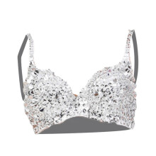 Pailletkorset Clubwear Crop Tank Tops til Performance Festival Belly L