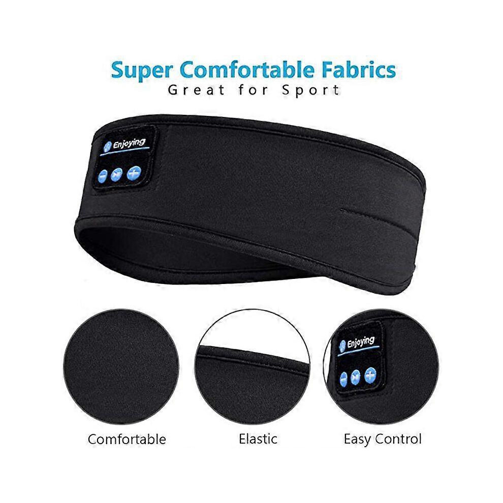 Compatible Run Sleep Music Wireless Headband Stereo Headphones Headphones Black 6902344607584