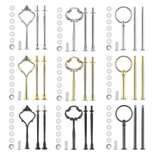 9 Set Cake Stand Hardware Kit Tiered Tray Hardware Fittings for Cake Stand,3 Tier Cake Stand Fittin, Happy H
