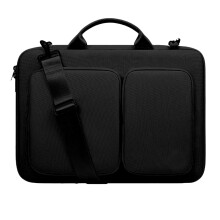 Laptoptas voor dames en heren van 14,1-15,4 inch, met verstelbare schouderband, extra vakken, zwart – geschikt voor de meeste laptops