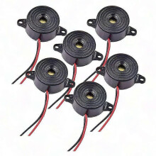 Sirena d'allarme elettronica da 12 V, 85 dB, compatibile con alimentazione CC 3-24 V, con cavo da 120 mm (confezione da 6).