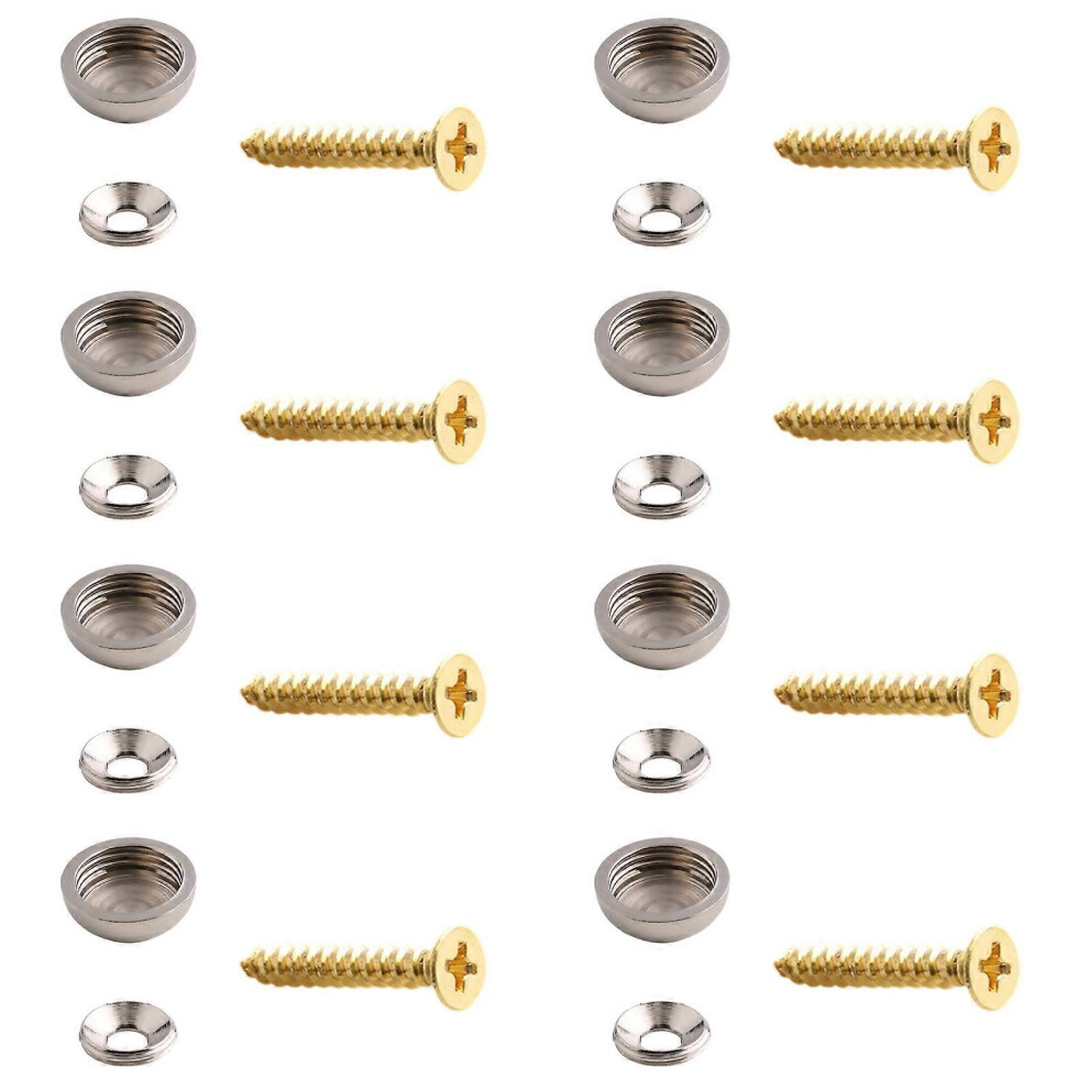 Practical Brass Mirror Screw Fasteners With Decorative Domes Caps Rustproof Hardware For Home Furnishing Projects 13Mm Silver 6902344599759