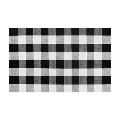 Χαλιά εξωτερικού χώρου Buffalo Plaid, χαλί καρό 15,7" x 23,6" για βεράντα, πλενόμενο χαλί,