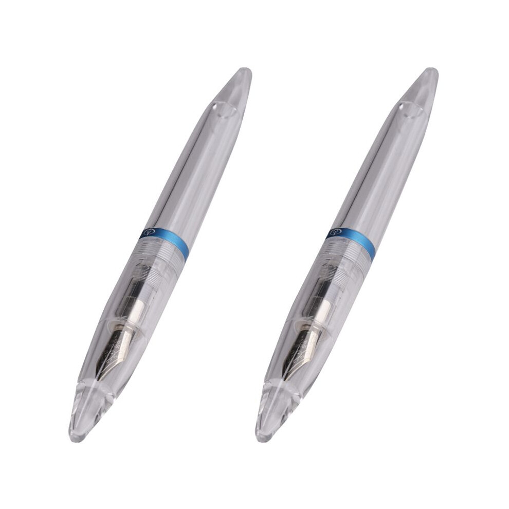 2Pcs 0.5Mm Nib Fountain Pen With Eyedropper High Capacity Transparent Pens Office School Supplies 6032975373913