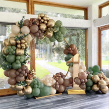 Olive Green Gold Balloons Garland Arch Kit, Jungle Safari Theme