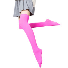 1 Pair High Elastic Breathable Lightweight Girls Stockings Sweet Japanese Style Ladies Over Knee Socks Streetwear,Rose Red