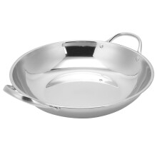 SEWACC 1Set Flat Base Wok Small Stainless Pot Non-Stick High Temperature Resistance Easy to Clean Kitchen Cookware