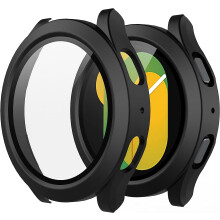 2er-Pack Hartschalen-PC-Hülle + Displayschutzfolie, kompatibel mit Samsung Galaxy Watch5Pro (45 mm), ultradünnes, kratzfestes gehärtetes Glas