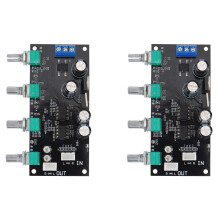 2X NE5532 Amplifier Tone Preamp Board Treble Bass Midrange Volume Tone Control Adjustment Pre-Amplifier, Fixed Version
