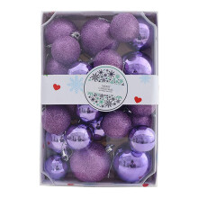 Purple Christmas Ornament Set, Shatterproof Baubles for Christmas Tree Decor, Vibrant Holiday Home
