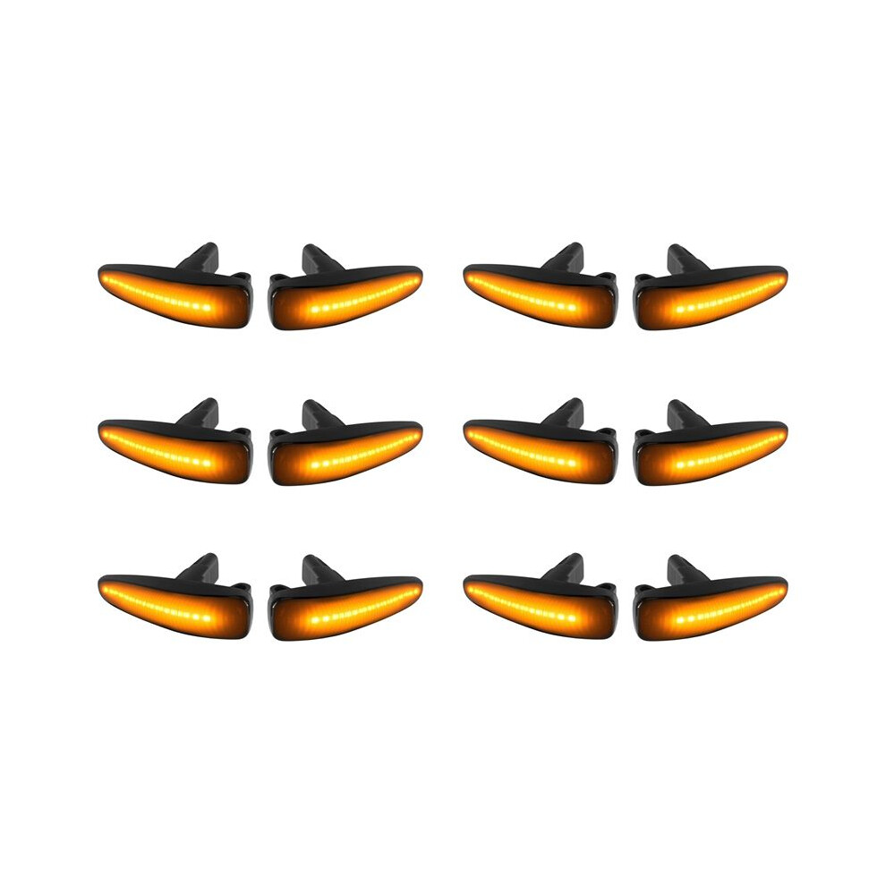 12X Smoked Lens Full Led Dynamic Front Side Lights For Lancer Evo X Mirage Outlander Sport Amber 6032391573454