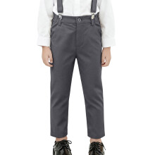 Pantaloni de uniformă școlară pentru băieți, rezistenți la șifonare, fără călcare, talie reglabilă, pantaloni formali rezistenți,