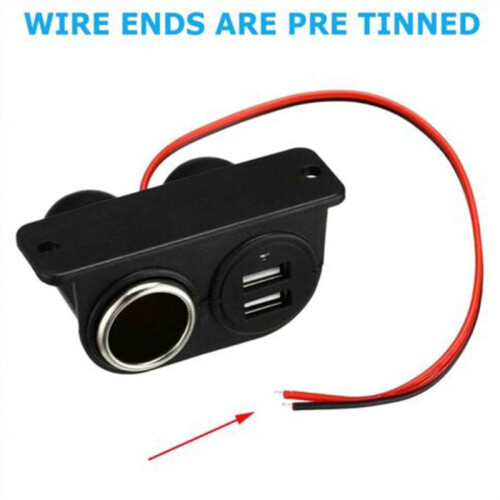 USB  Socket  5V 3.1A Dual USB Built-in Car  Adapter Lighter Multi Plug Cigarette Charger Car 12-24V