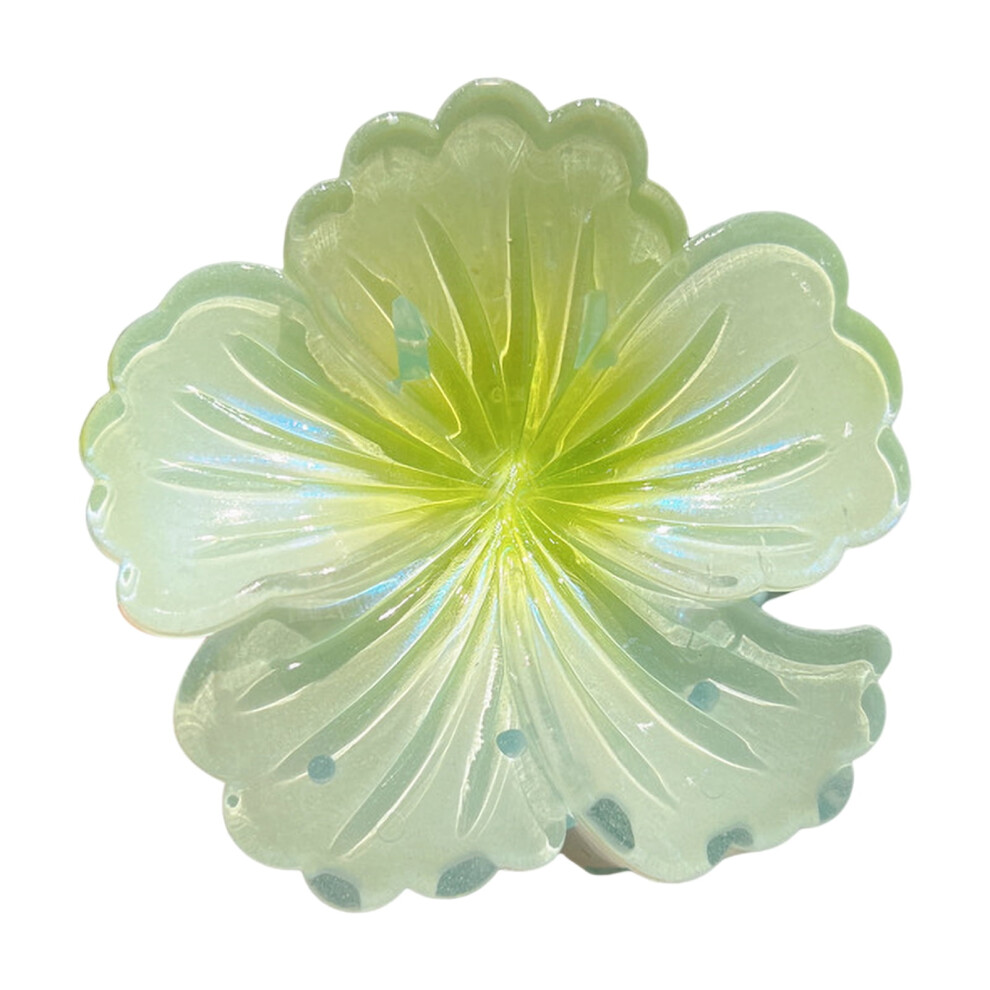 Xinwanna Women Hair Claw Gradient Color Flower Shape Hair Clip Holiday Beach Travel Back Head Shark Hair Clip Hair Decoration (Green)