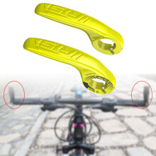 Mountain Bike Handlebar Ends Hand Grips 1 Pair Adjustable Angle Ergonomic Handle Bar Ends for Mountain Bike Accessories Replacement Yellow