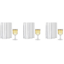 Clear Plastic Wine Glass Recyclable - Shatterproof Wine Goblet - Disposable & Reusable Cups for Champagne,Dessert 120Pcs
