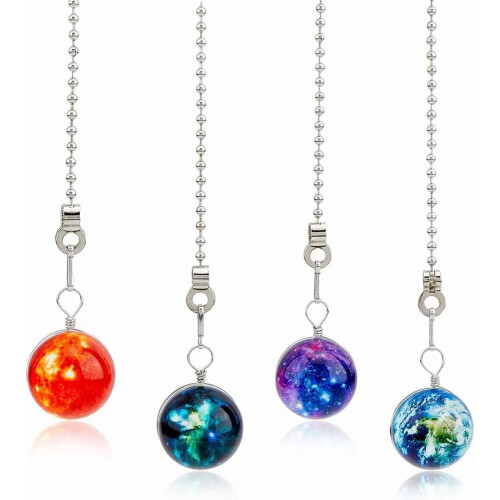 Glow Universe Ceiling Fan Pull Chain Extenders with Planet