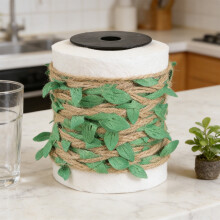 Simulated Leaf Rope, Colorful Handmade Rattan for Wedding Packaging, DIY, Crafts & Valentine’s Day Decor (Green)