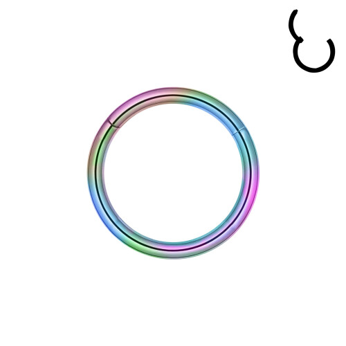 18G Clicker Næsepiercing Septum Ring Basic Regnbue Conch Helix Brusk Piercing Ørering