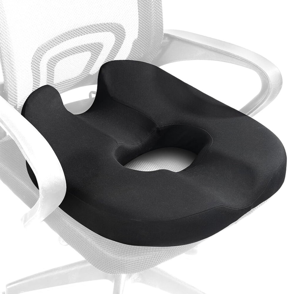 Black X-Large Memory Seat Cushion For Office Chairs, Cars, Airplanes & Wheelchairs Â Pressure Relief For Sciatica & Tailbone Pain Â