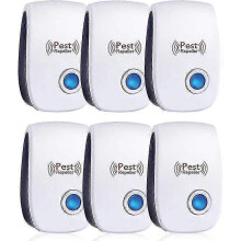 Confezione da 6 repellenti a ultrasuoni - Efficaci contro topi, ratti, mosche, zanzare, insetti nocivi e ragni.