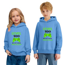 Moletom com Capuz Infantil Unissex para Celebrar 100 Dias de Aula - Blusa Casual de Manga Longa - Ideal para Comemorar os 100 Dias de Aula
