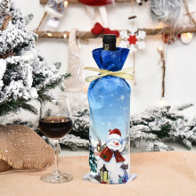 Vinflaskehylster med tegneseriesnemand – juledekoration, kompatibel med standardflasker