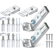 2PCS Folding Doors Accordion Pantry Hardware Replacement Parts for Home Include Top & Bottom Pivot, Bracket & Guide Wheel